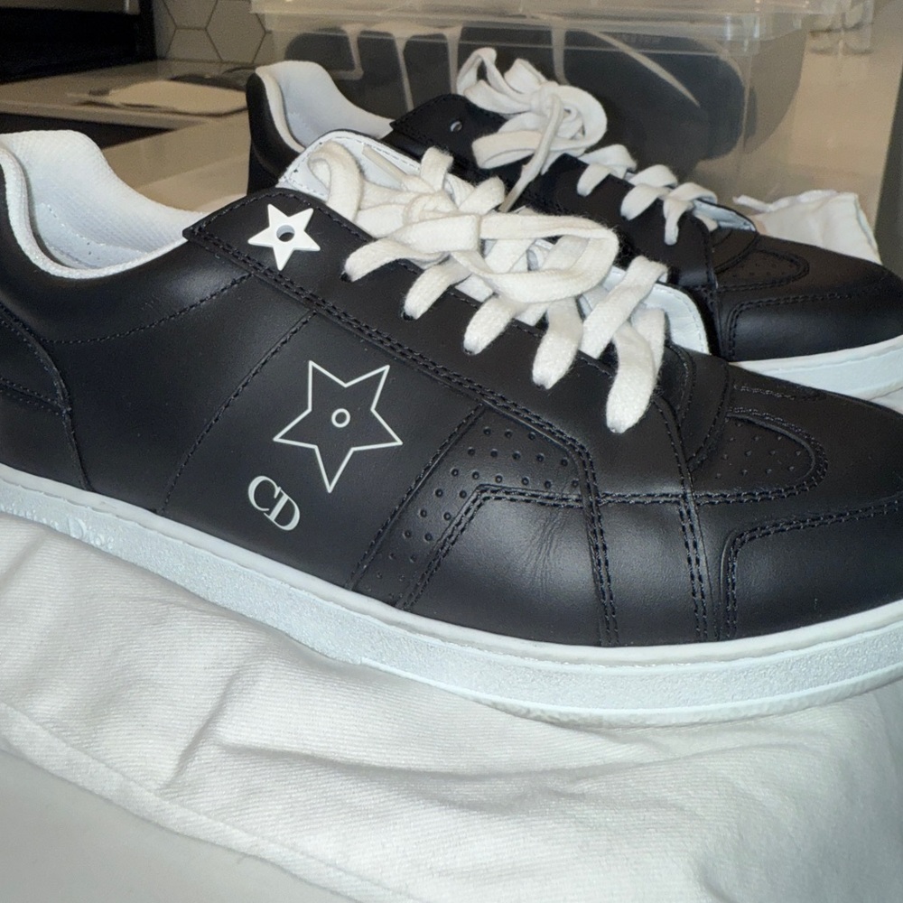 Dior Black and White Women Sneakers, size 37.5, US 7.5, used like new